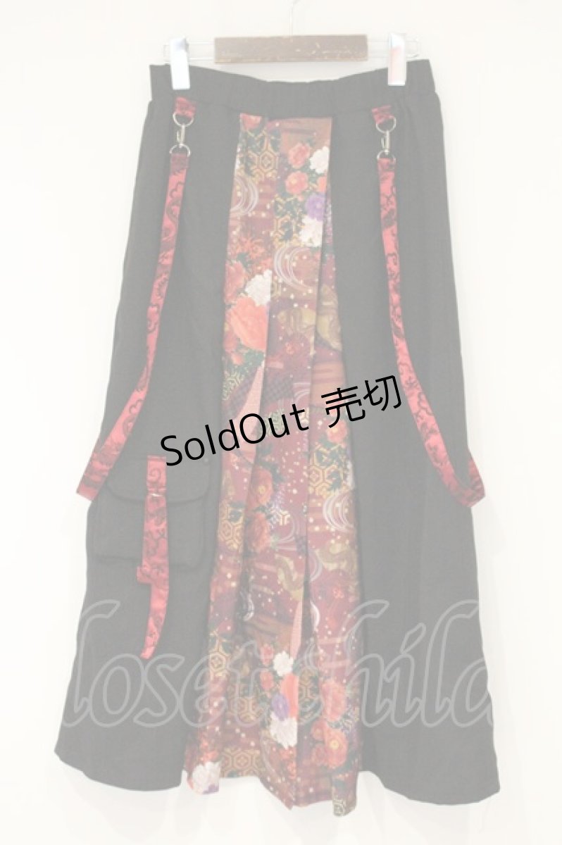 画像1: Qutie Frash / インパン付きプリーツラップ  レッド×ブラック O-26-09-14-090-QU-PA-IG-OS (1)