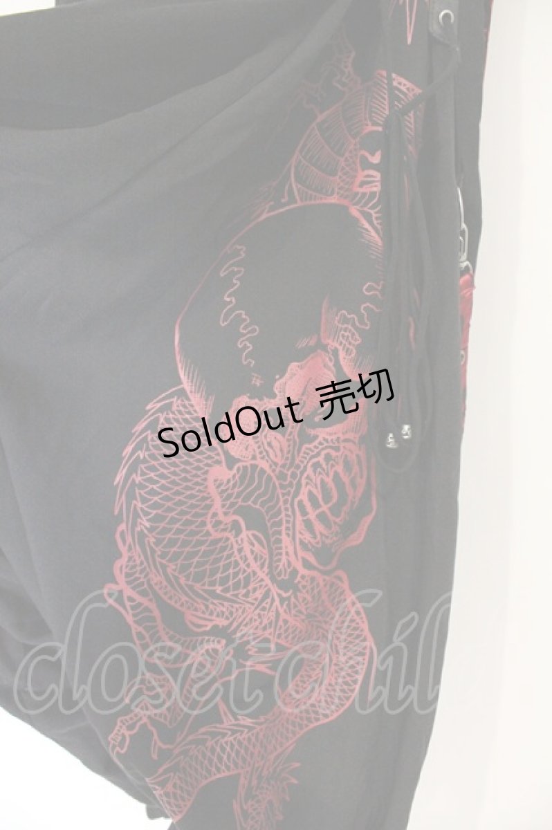画像2: Qutie Frash / レースアップサルエルパンツ  ブラック×レッド O-26-09-14-091-QU-PA-IG-OS (2)