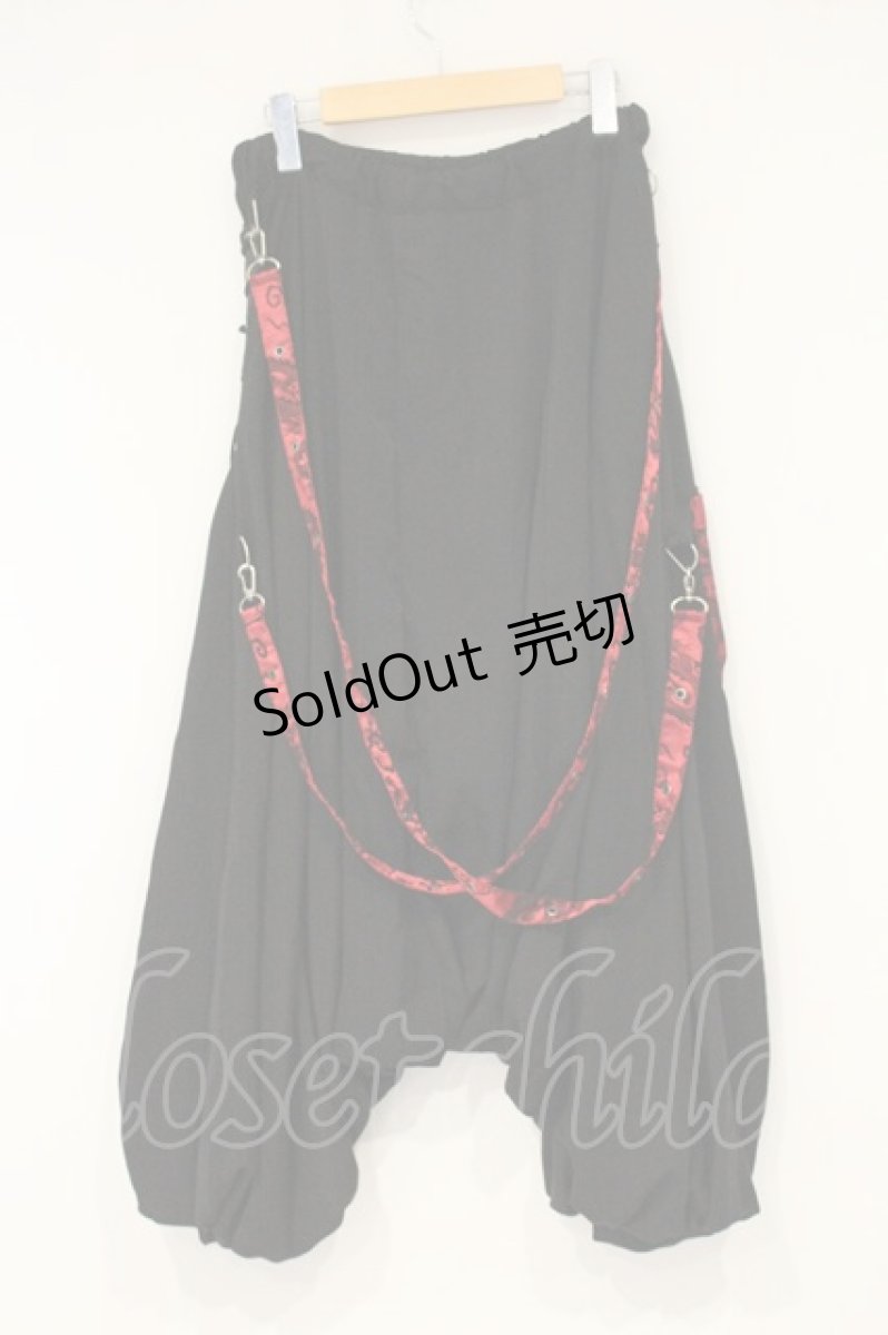 画像4: Qutie Frash / レースアップサルエルパンツ  ブラック×レッド O-26-09-14-091-QU-PA-IG-OS (4)