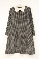 画像1: Fi.n.t / クレリック衿Aラインチェックワンピース  クロ O-26-09-14-098-CA-OP-IG-OS (1)