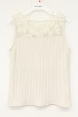 画像1: axes femme / 繊細レースタンクトップ M キナリ O-26-09-14-101-AX-TO-OW-OS (1)