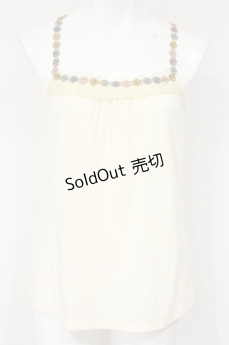 画像1: axes femme / フラワーレースキャミトップス M キナリ O-26-09-14-102-AX-TO-OW-OS (1)