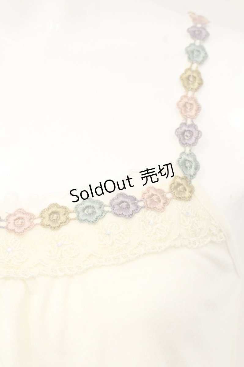 画像2: axes femme / フラワーレースキャミトップス M キナリ O-26-09-14-102-AX-TO-OW-OS (2)