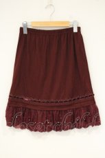 画像1: axes femme / 起毛レースペチスカート M ワイン O-26-09-14-013-AX-SK-OW-OS (1)