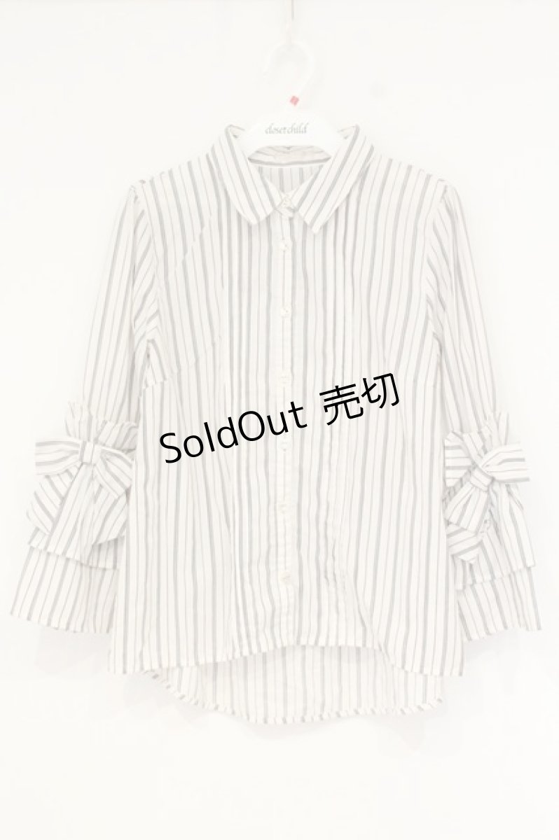 画像1: axes femme POETIQUE / ボリューム袖ブラウス M キナリ O-26-09-14-002-AX-BL-OW-OS (1)