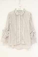 画像1: axes femme POETIQUE / ボリューム袖ブラウス M キナリ O-26-09-14-002-AX-BL-OW-OS (1)