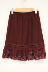 画像3: axes femme / 起毛レースペチスカート M ワイン O-26-09-14-013-AX-SK-OW-OS (3)