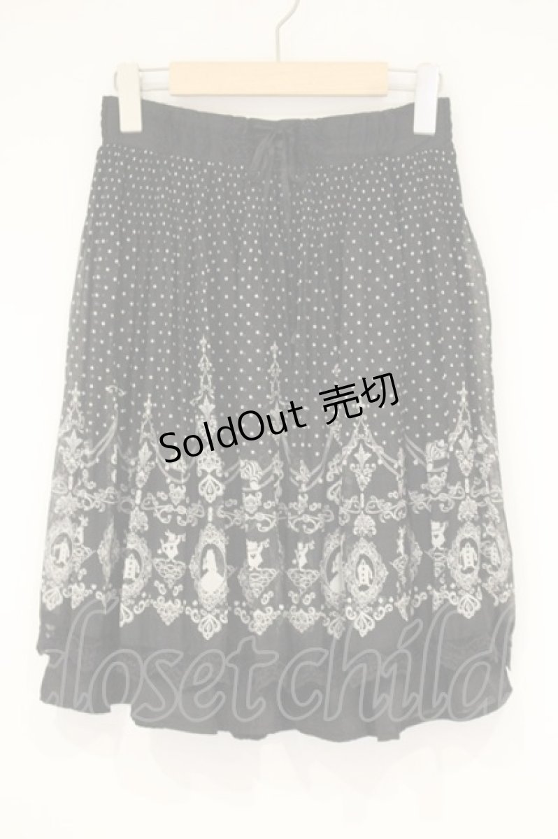 画像1: axes femme / アリス柄スカート M クロ O-26-09-14-015-AX-SK-OW-OS (1)