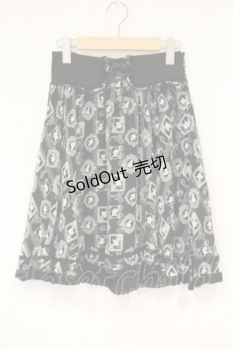 画像1: axes femme / シルエット柄スカート M クロ O-26-09-14-016-AX-SK-OW-OS (1)