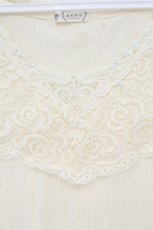 画像2: axes femme / 薔薇レース使いリブタンク M キナリ O-26-09-14-026-AX-TO-OW-OS (2)