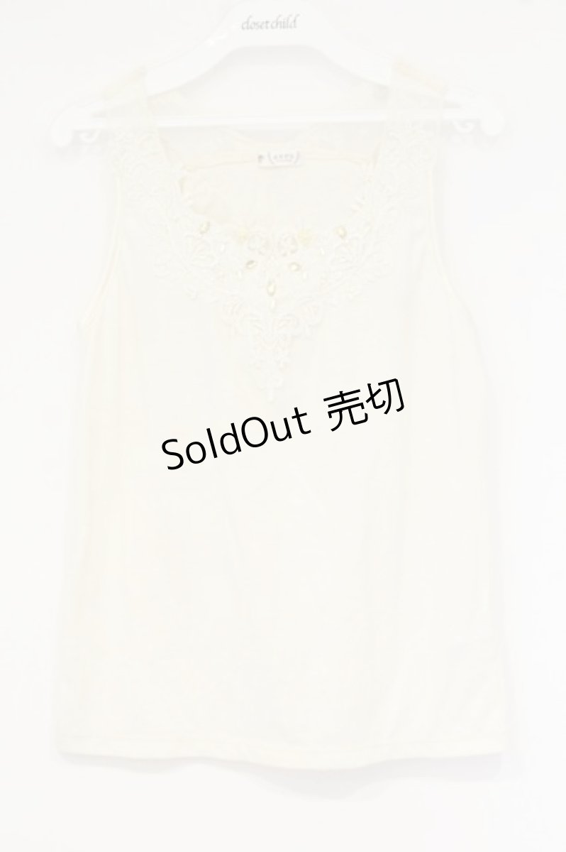 画像1: axes femme / ビジュー×レースタンクトップ M キナリ O-26-09-14-027-AX-TO-OW-OS (1)