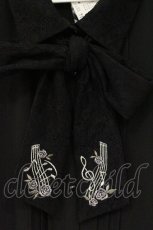画像2: axes femme / メロディ刺繍ケープ袖ブラウス M クロ O-26-09-14-029-AX-BL-OW-OS (2)