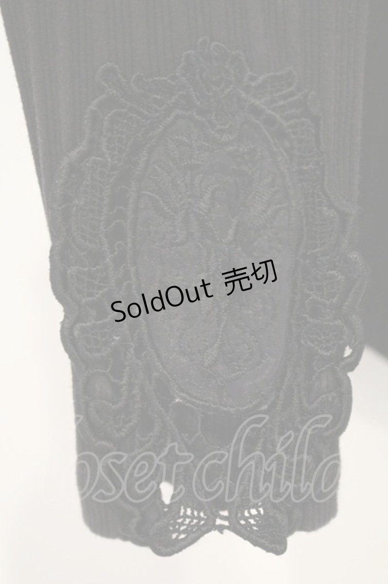 画像3: axes femme / 袖モチーフレースプルオーバー M クロ O-26-09-14-031-AX-TO-OW-OS (3)