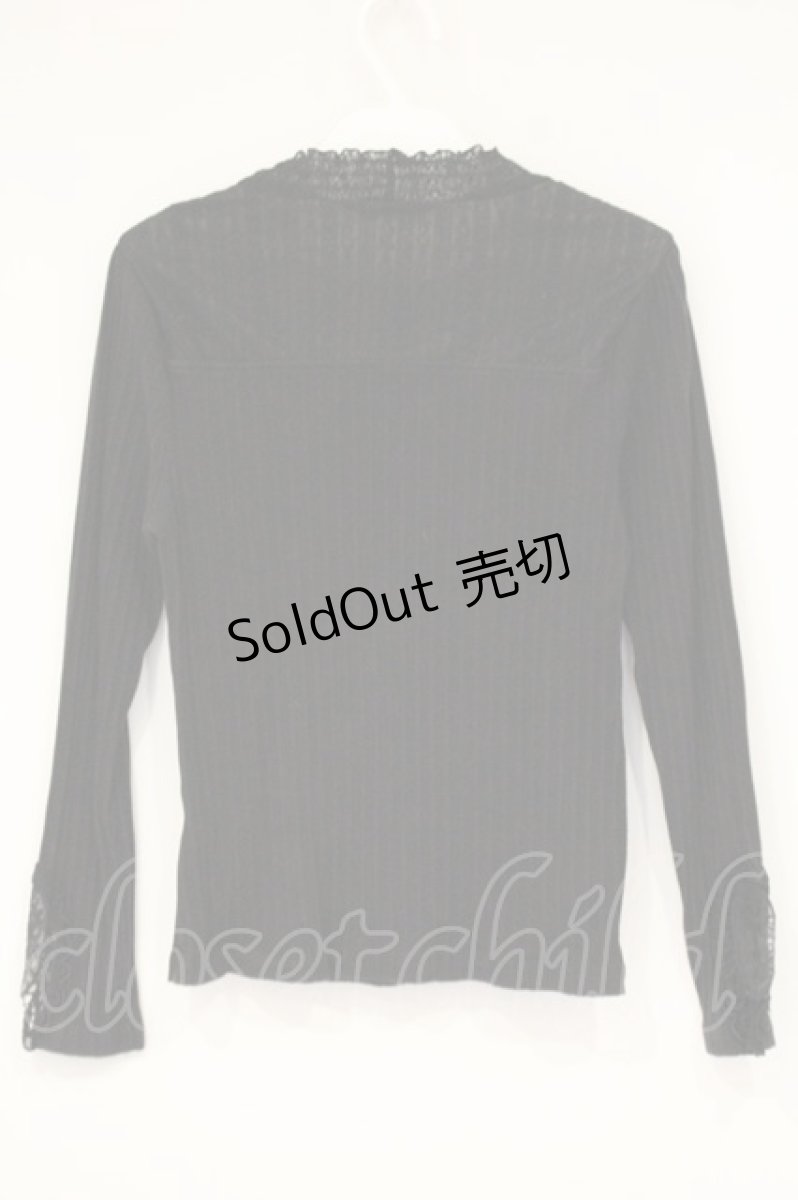 画像4: axes femme / 袖モチーフレースプルオーバー M クロ O-26-09-14-031-AX-TO-OW-OS (4)