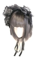 画像1: metamorphose / Mellifluous ブリムヘッドドレス  クロ O-26-09-15-006-ME-AC-OW-OS (1)