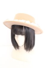画像1: masquerade / コサージュフェルトハット  ベージュ O-26-09-15-003-LO-OP-IG-OS (1)