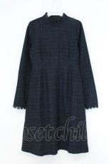 画像1: EATME / スタンドカラーチェックワンピース S グリーン O-26-09-16-006-LO-OP-OW-OS (1)