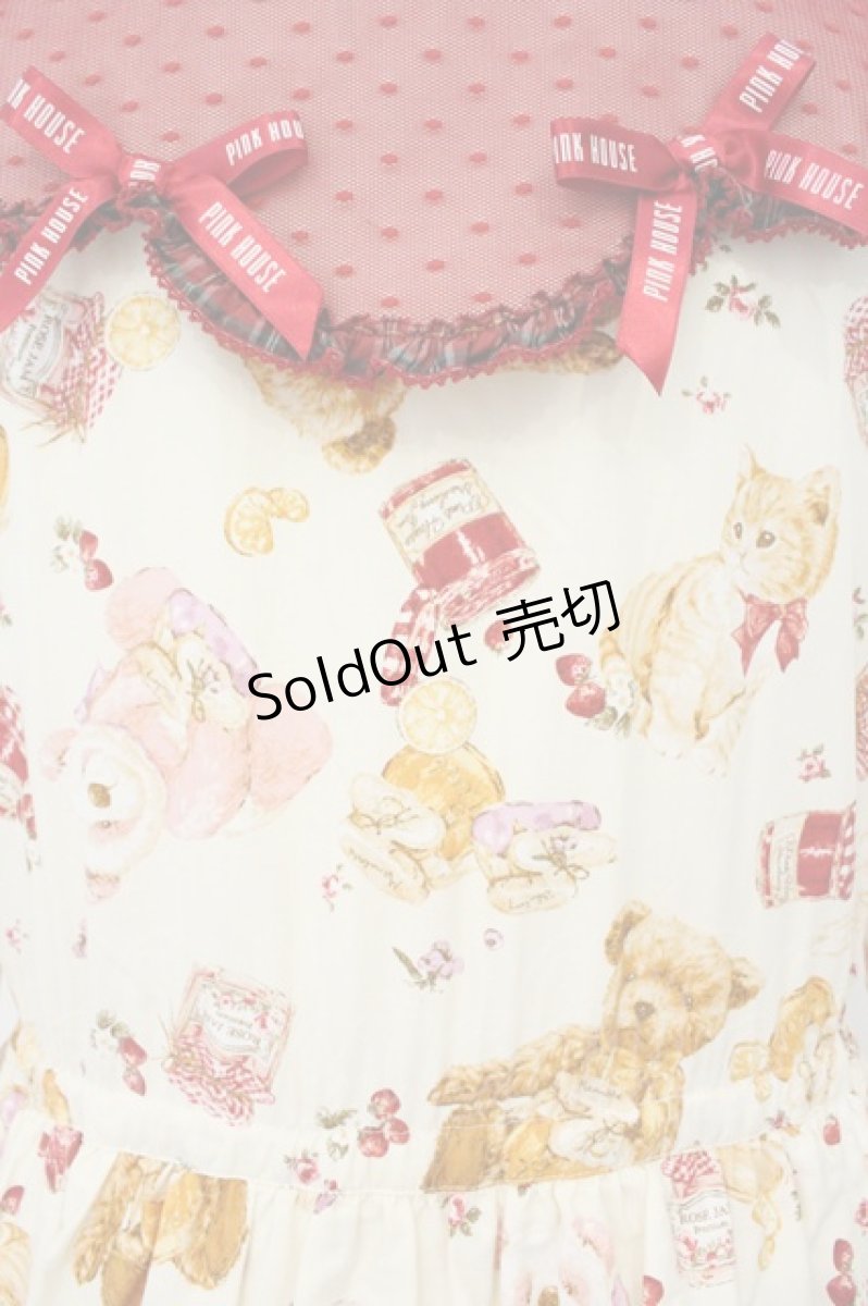 画像6: PINK HOUSE / Animal Happy Jamプリントワンピース  生成り×アカ O-26-09-16-051-LO-OP-IG-OS (6)