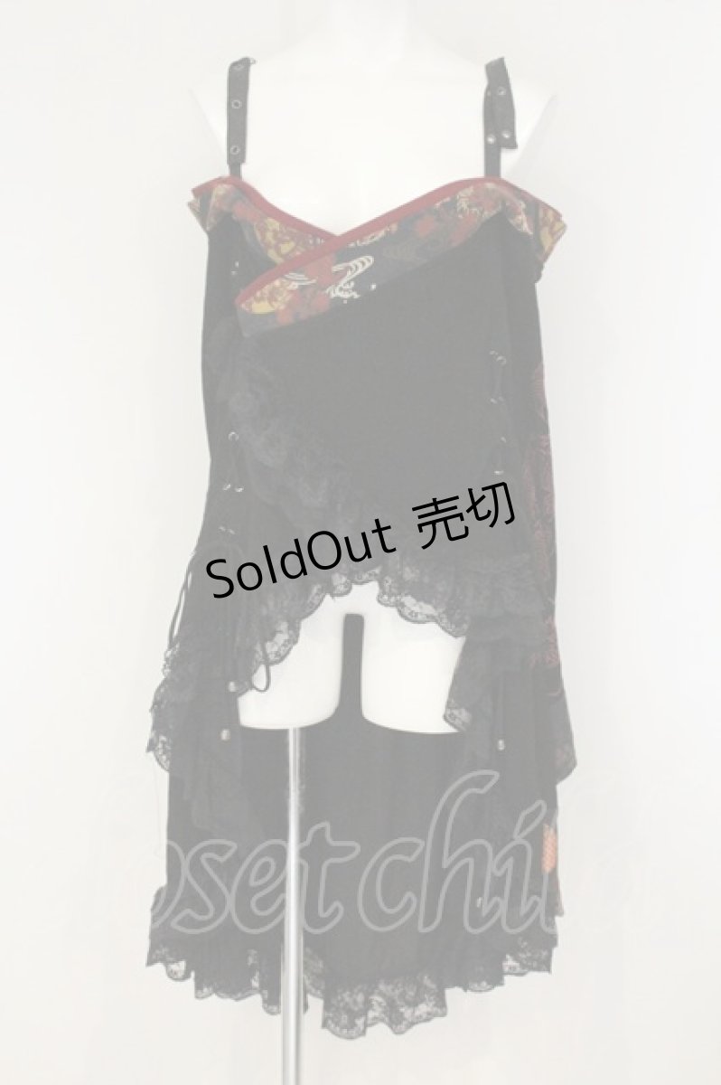 画像1: Qutie Frash / オフショルフリルトップス  ブラック×レッド系 O-26-09-16-053-QU-TO-IG-OS (1)