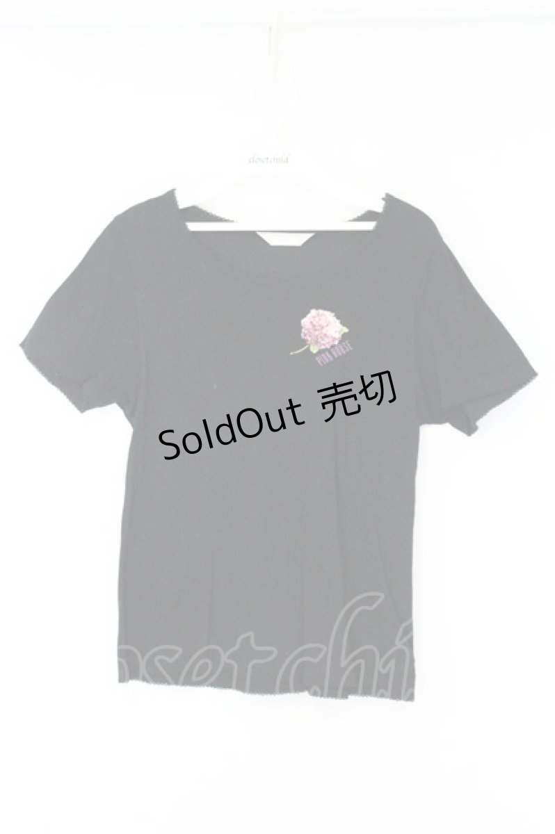 画像1: PINK HOUSE / ロゴフラワー刺繍半袖カットソー 3(M) クロ O-26-09-16-072-LO-TO-OW-OS (1)