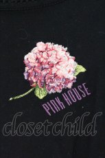画像2: PINK HOUSE / ロゴフラワー刺繍半袖カットソー 3(M) クロ O-26-09-16-072-LO-TO-OW-OS (2)