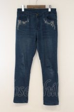 画像1: axes femme / ソーイング刺繍デニムパギンス M ブルー O-26-09-16-074-AX-PA-OW-OS (1)