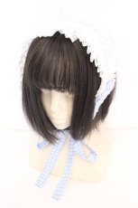 画像1: CHIP CLIP / 五月アイ/H*サツキアイチェックリボン　ヘッドドレス  サックス O-26-09-17-007-LO-AC-OW-OS (1)