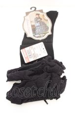 画像1: Kurumi Collaboration / ECkurumiHSレースソックス 23~25cm クロ O-26-09-17-010-LO-ZA-OW-OS (1)