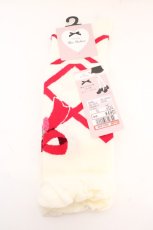 画像1: Lovely Tency / 眞白ありすコラボ/ECMAOVKイチゴ　オーバーニーソックス 23~25cm アイボリー×アカ O-26-09-17-013-LO-ZA-OW-OS (1)