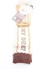 画像2: CHIP CLIP / 五月アイ/サツキアイ*ロゴROVK　オーバーニーソックス 23~25cm ブラウン系 O-26-09-17-015-LO-ZA-OW-OS (2)