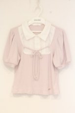 画像1: evelyn / シャツドッキングリボントップス F ピンク O-26-09-18-029-LO-TO-OW-OS (1)