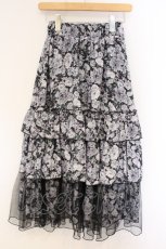 画像1: axes femme / フルールPTティアードスカート F クロ O-26-09-18-003-AX-SK-IG-OS (1)