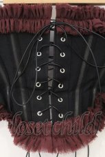 画像2: Millenoir / 帆布とジョーゼットのコルセット M ブラック×ボルドー O-26-09-19-028-EL-TO-IG-OS (2)