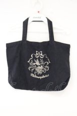 画像1: metamorphose / 刺繍入り布バッグ  クロ O-26-09-19-032-ME-BG-IG-OS (1)