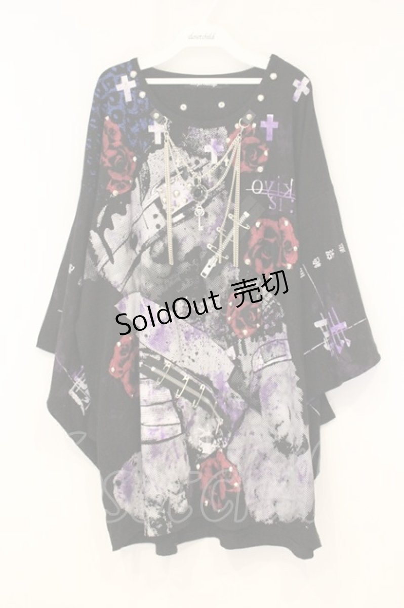 画像1: SEX POT ReVeNGe / CUSTOM ICHIGO BEAR KIMONOスリーヴ BIG カットソー  ブラック O-26-09-19-039-SP-TO-IG-OS (1)