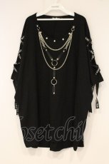 画像1: SEX POT ReVeNGe / カスタムレースアップTシャツ  ブラック O-26-09-19-043-SP-TO-IG-OS (1)