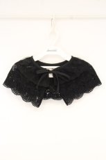 画像1: m petit by misako / コットンレース付け襟  クロ O-26-09-19-047-LO-ZA-IG-OS (1)