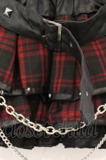 画像2: SEX POT ReVeNGe / チェック&レザーミニスカート  ブラック×レッド O-26-09-19-058-SP-SK-IG-OS (2)