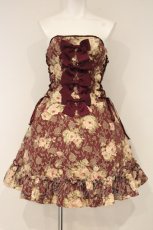 画像1: Millefleurs / バッスルコルセットスカート（グログランリボン) M ワイン O-26-09-19-059-EL-SK-IG-OS (1)