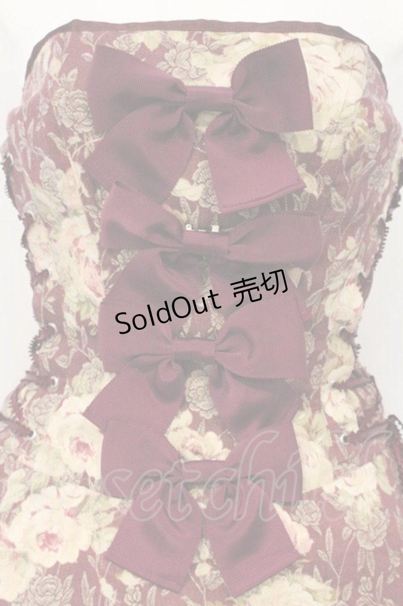 画像2: Millefleurs / バッスルコルセットスカート（グログランリボン) M ワイン O-26-09-19-059-EL-SK-IG-OS (2)