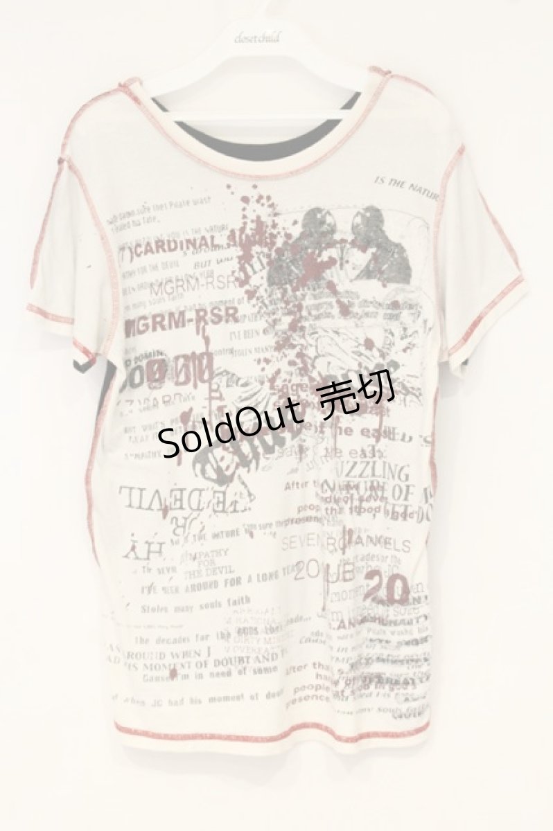 画像1: h.ANARCHY / ブロッキングパッチTシャツ  ブラックｘホワイトｘレッド O-26-09-19-066-HN-TS-YM-OS (1)