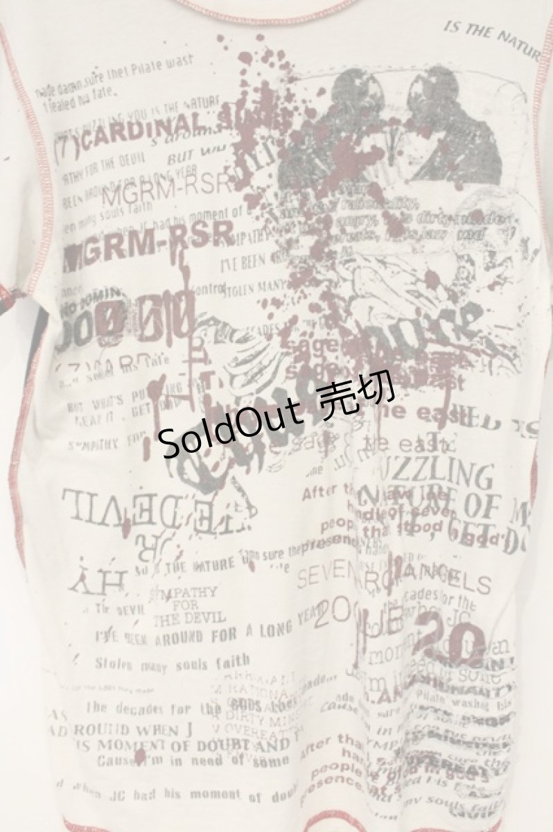 画像2: h.ANARCHY / ブロッキングパッチTシャツ  ブラックｘホワイトｘレッド O-26-09-19-066-HN-TS-YM-OS (2)