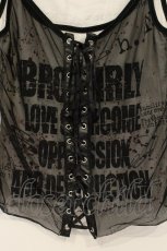 画像2: h.ANARCHY / メッシュレイヤードプリントキャミソール  ブラックＸホワイト O-26-09-19-068-HN-TO-YM-OS (2)