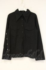 画像1: PEACE NOW / サイドボタンコットンシャツ M ブラック O-26-09-19-086-PU-BL-YM-OS (1)