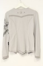 画像4: Ozz Croce / ドラゴン転写レースアップカットソー  グレー O-26-09-19-089-OO-TO-YM-OS (4)