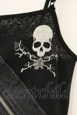 画像2: Ozz On / スカル刺繍メッシュコンビキャミソール  ブラック O-26-09-19-090-OO-TO-YM-OS (2)