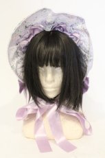 画像2: metamorphose / シャーロットフリルボンネット  ラベンダー O-26-09-19-017-ME-AC-IG-OS (2)