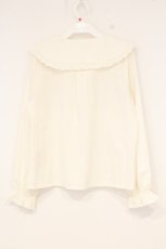 画像3: axes femme POETIQUE / ピンタックリボン丸襟ブラウス M キナリ O-26-09-19-003-AX-BL-OW-OS (3)