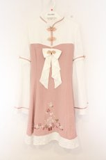 画像1: Amavel / こぼれ桜と鶯のチャイナワンピース F ピンク O-26-09-20-033-CA-OP-OW-OS (1)