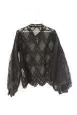 画像3: axes femme / 総レース袖ボリュームブラウス M クロ O-26-09-20-053-AX-BL-IG-OS (3)